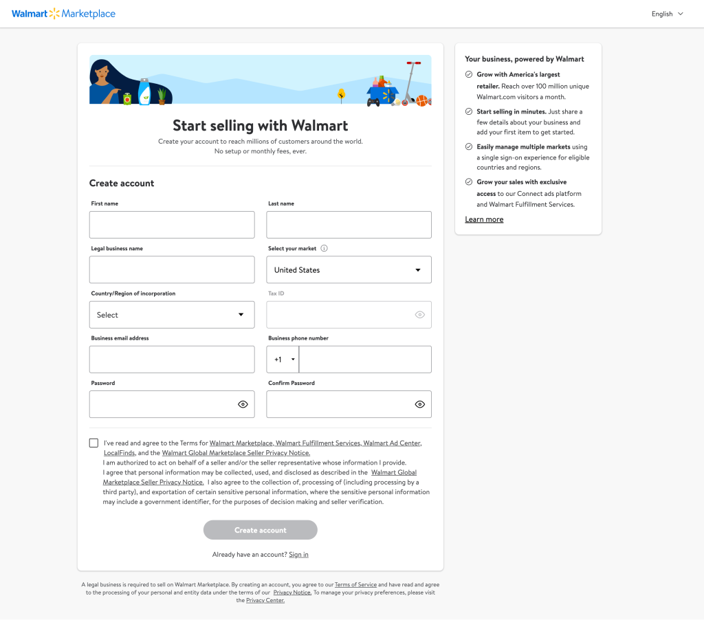 Signup-Walmart-Seller-Center