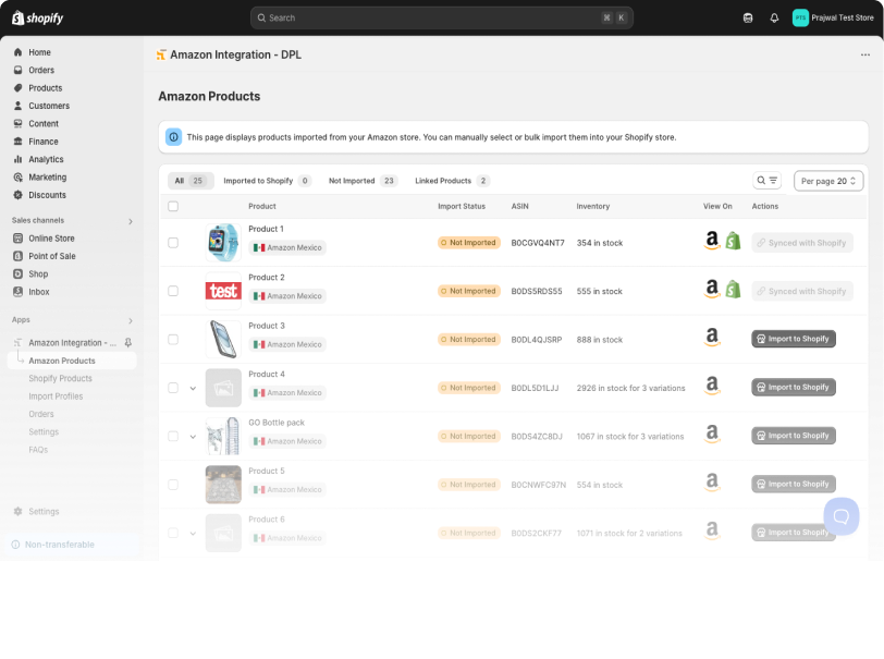Amazon Integation DPL SKU Sync