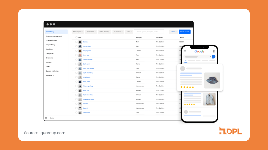 Square marketplace Google Shopping