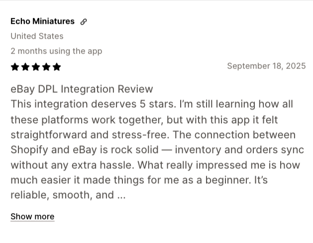Review of DPL eBay Integration
